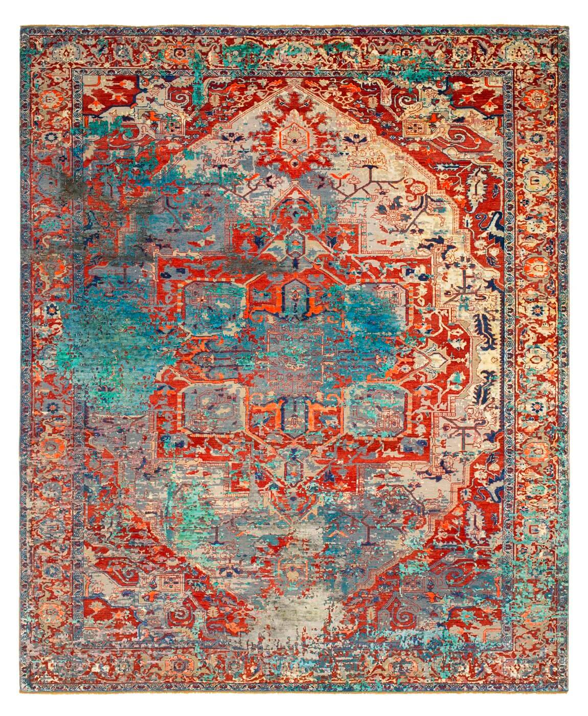 Dywan Serapi Westminster Artwork 22 Red Blue Slk | Rozmiar: 200 x 300 cm