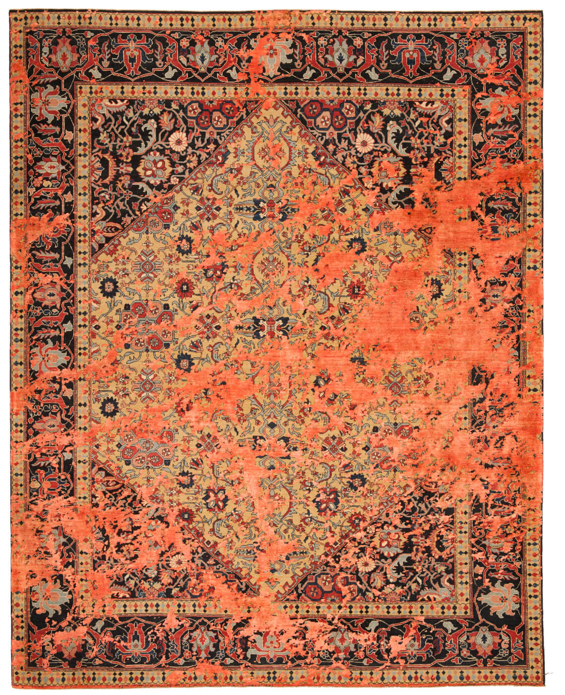Dywan Serapi Queensbury Sky Yellow Neonorange Silk | Rozmiar: 250 x 300 cm