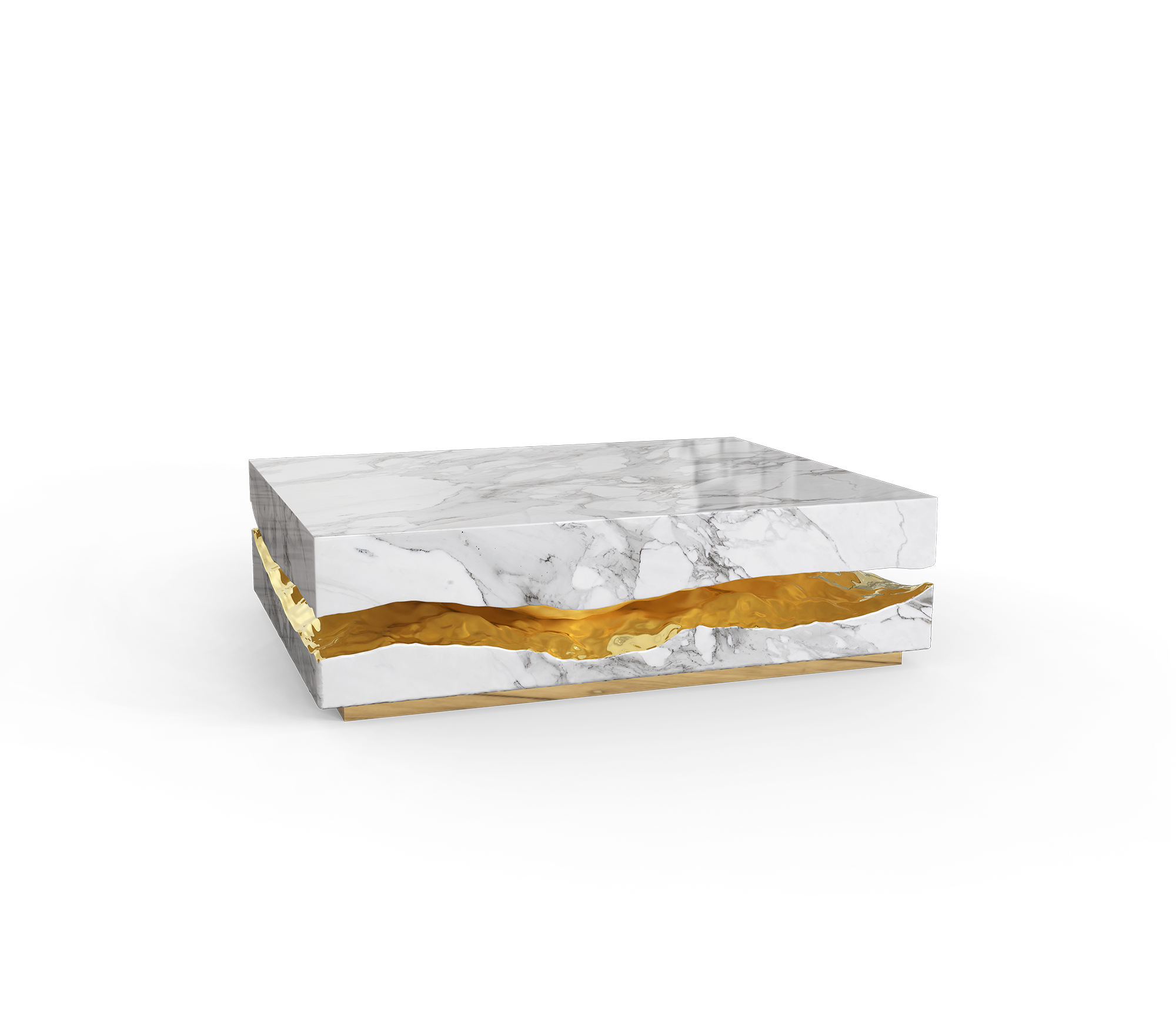 Stolik kawowy Boulder z marmuru Carrara