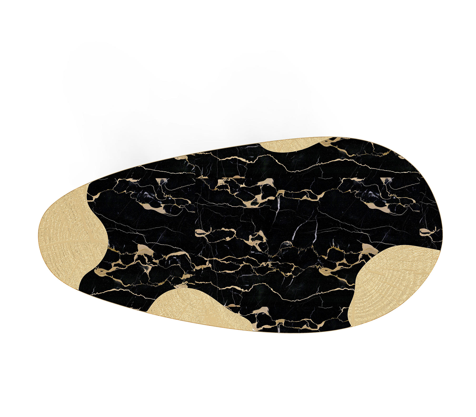 Stół jadalniany Athena z marmuru Portoro i złota