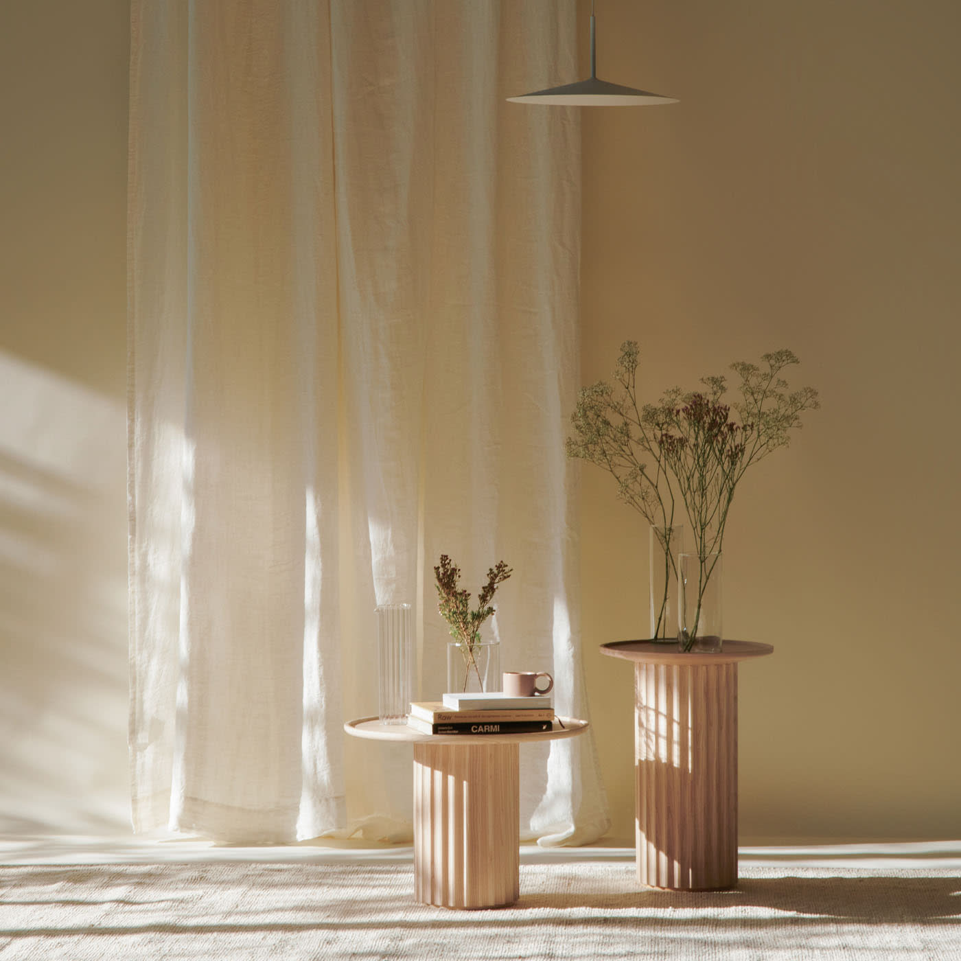 Stolik kawowy Capitello z naturalnego jesionu | Wymiary: Ø 55 cm