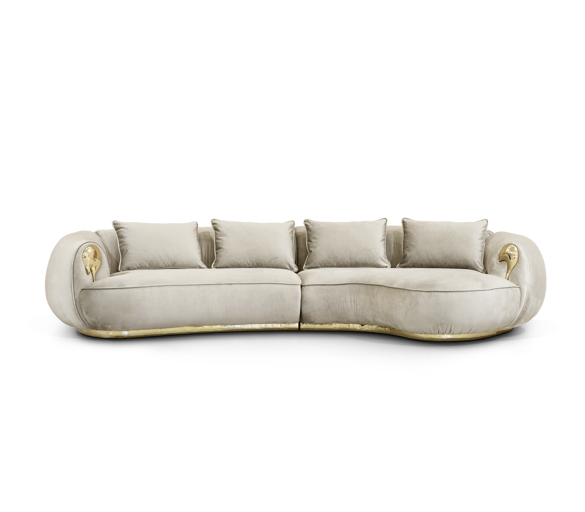 Kremowa zakrzywiona sofa Solara