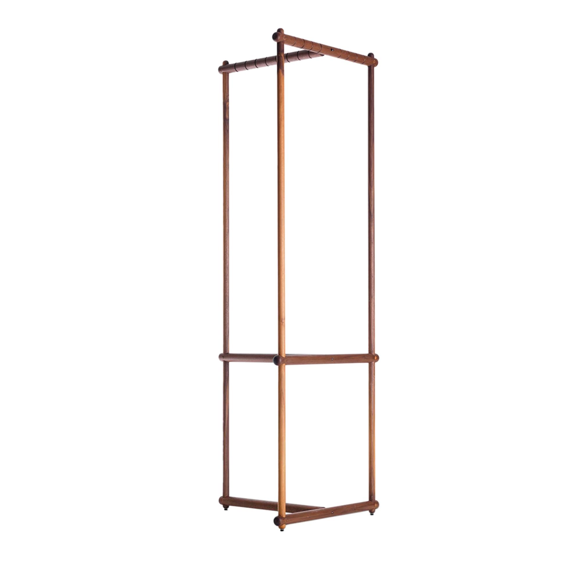 Brązowy wieszak Stecco z naturalnego drewna