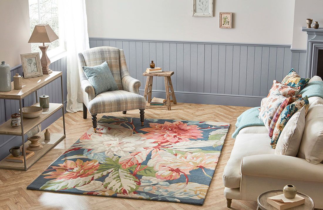 Dywan Dahlia and Rosehip Teal 50608 | Rozmiar: 140 x 200 cm