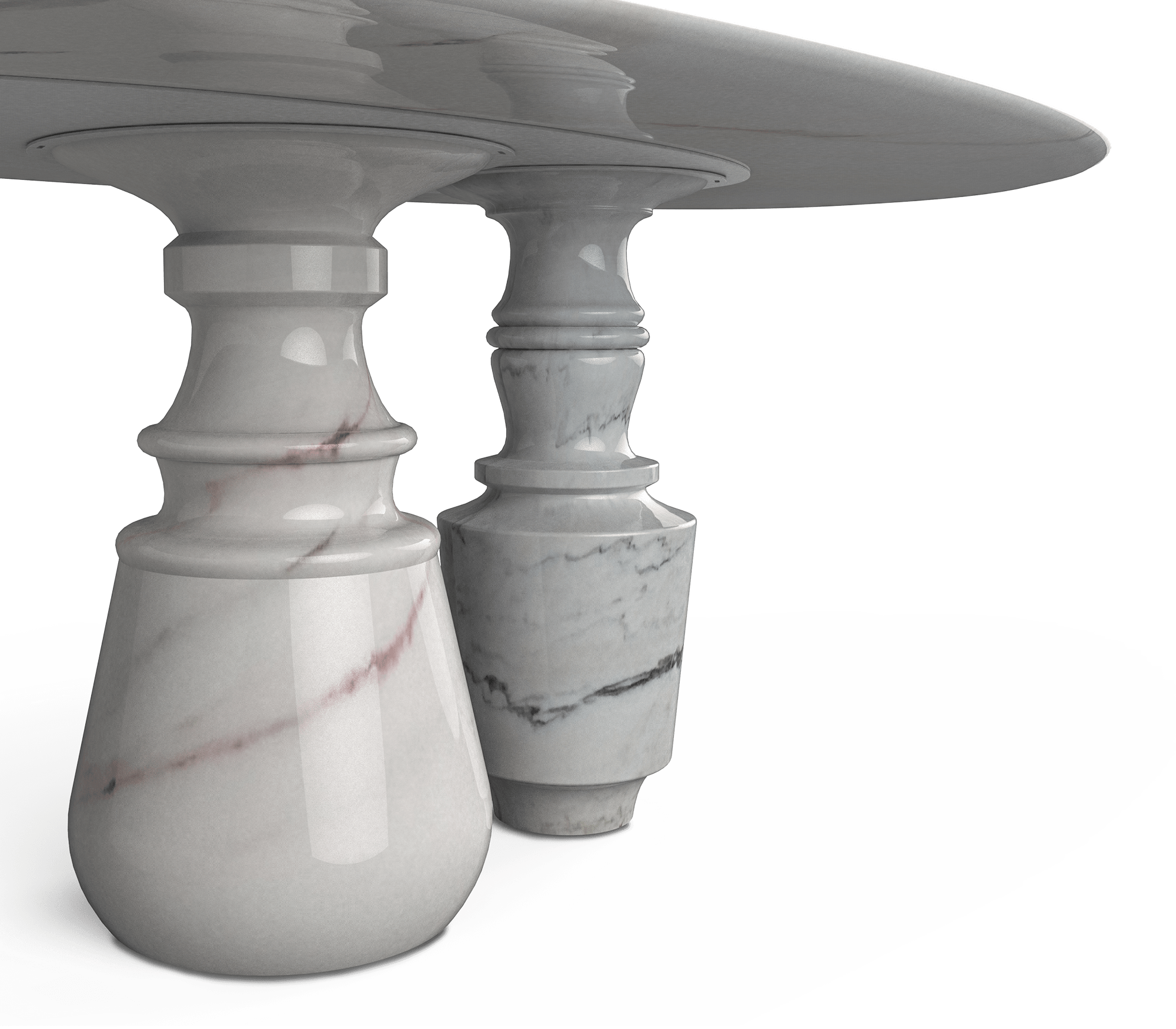 Owalny stół jadalniany Obsidian z marmuru Estremoz