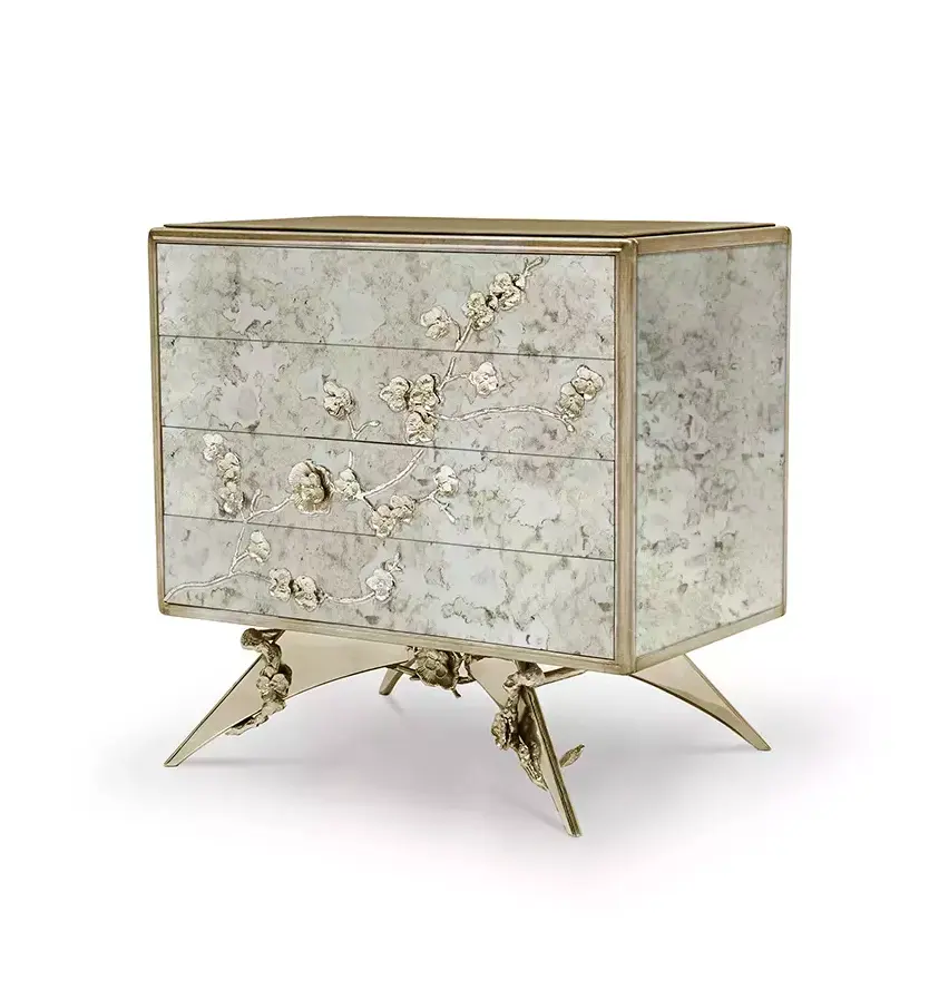 Szafka nocna Mirage z postarzanego lustra