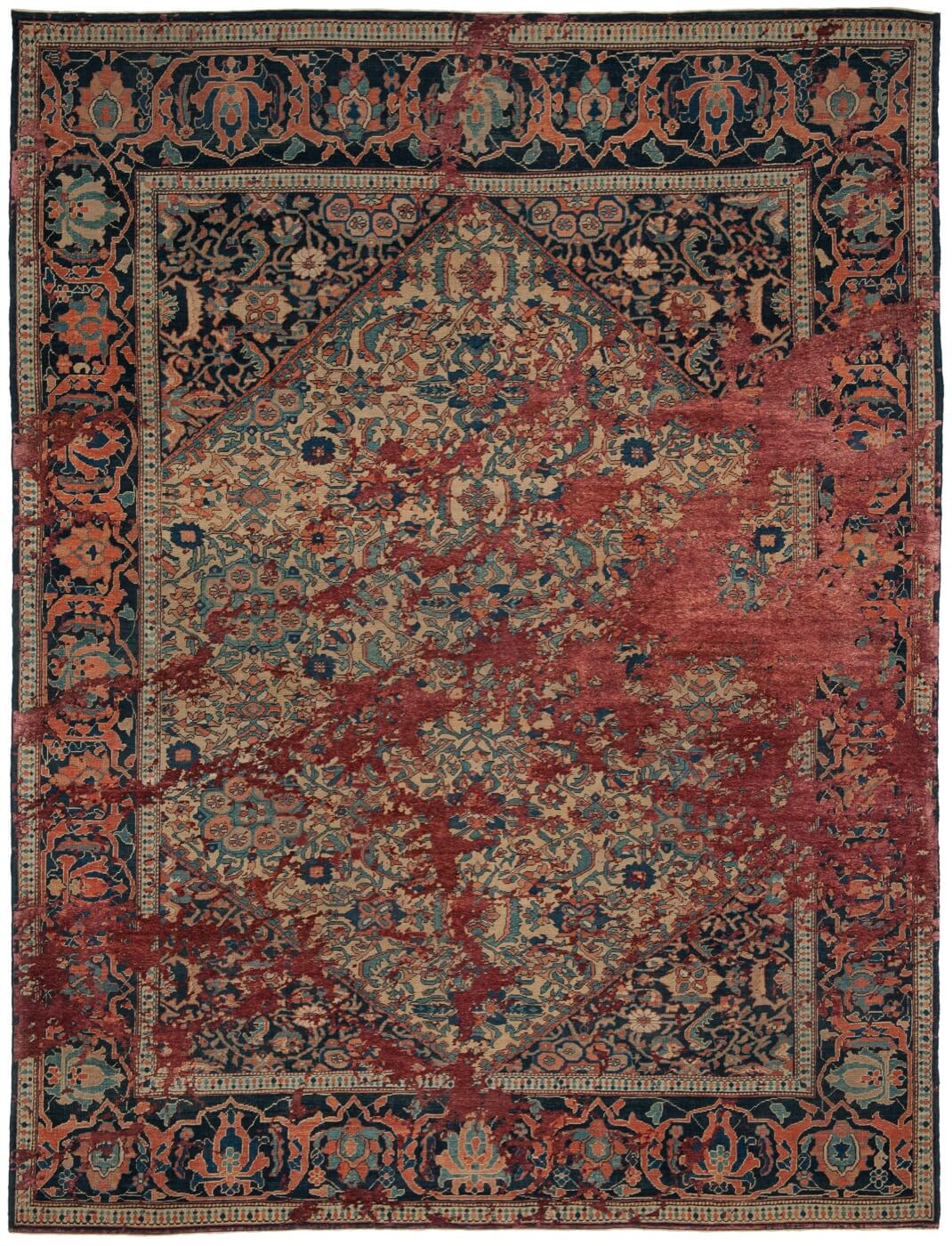 Dywan Serapi Queensbury Sky Yellow Brownred Silk | Rozmiar: 250 x 300 cm