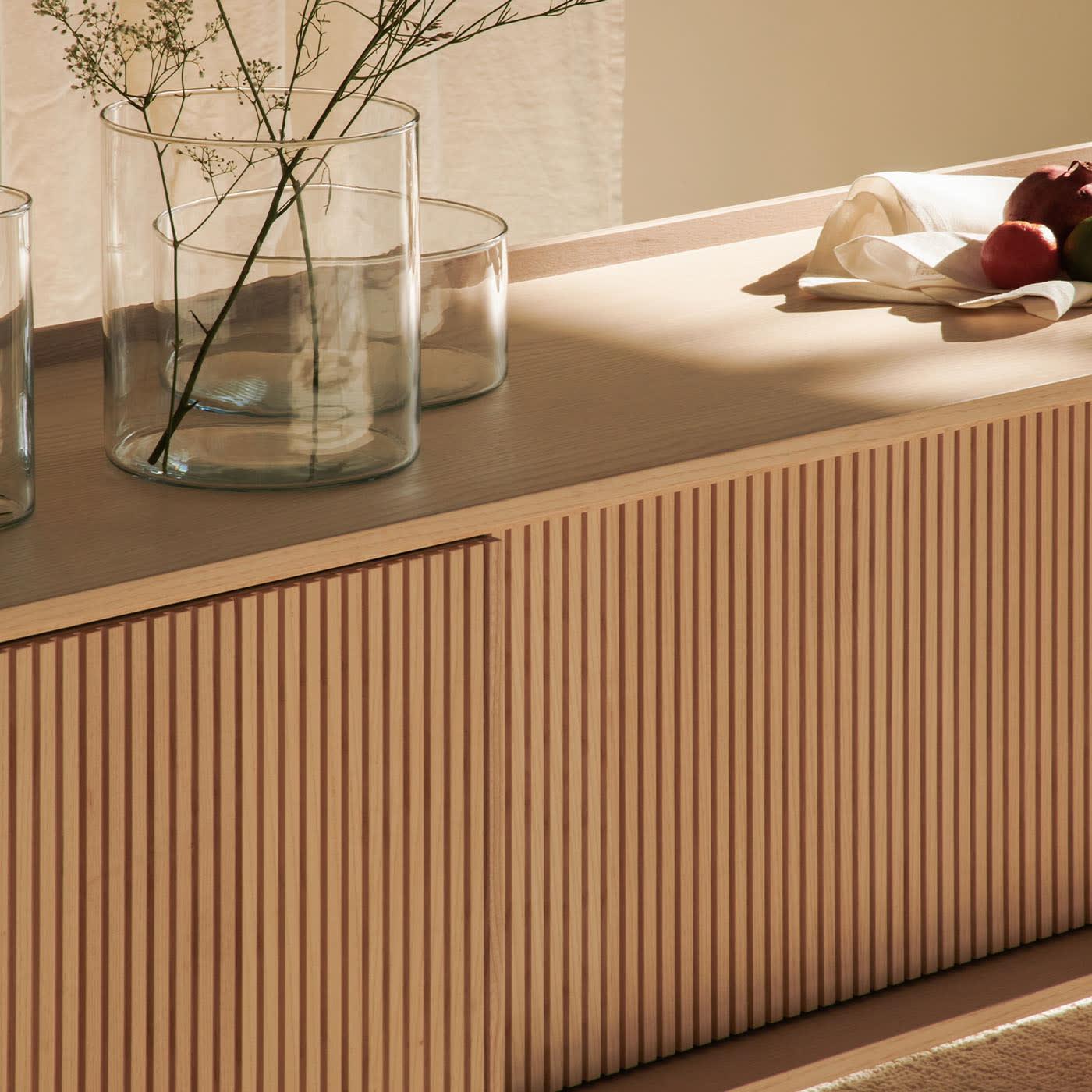 Wysoki naturalny kredens Sipario, 2-drzwiowy