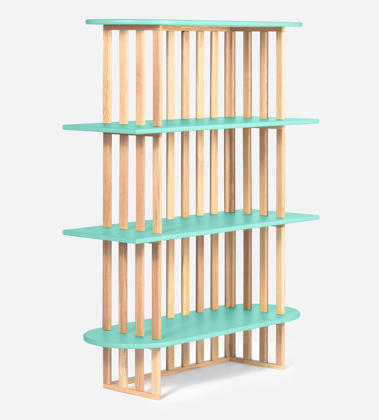 Zielony Czteropółkowy Regał