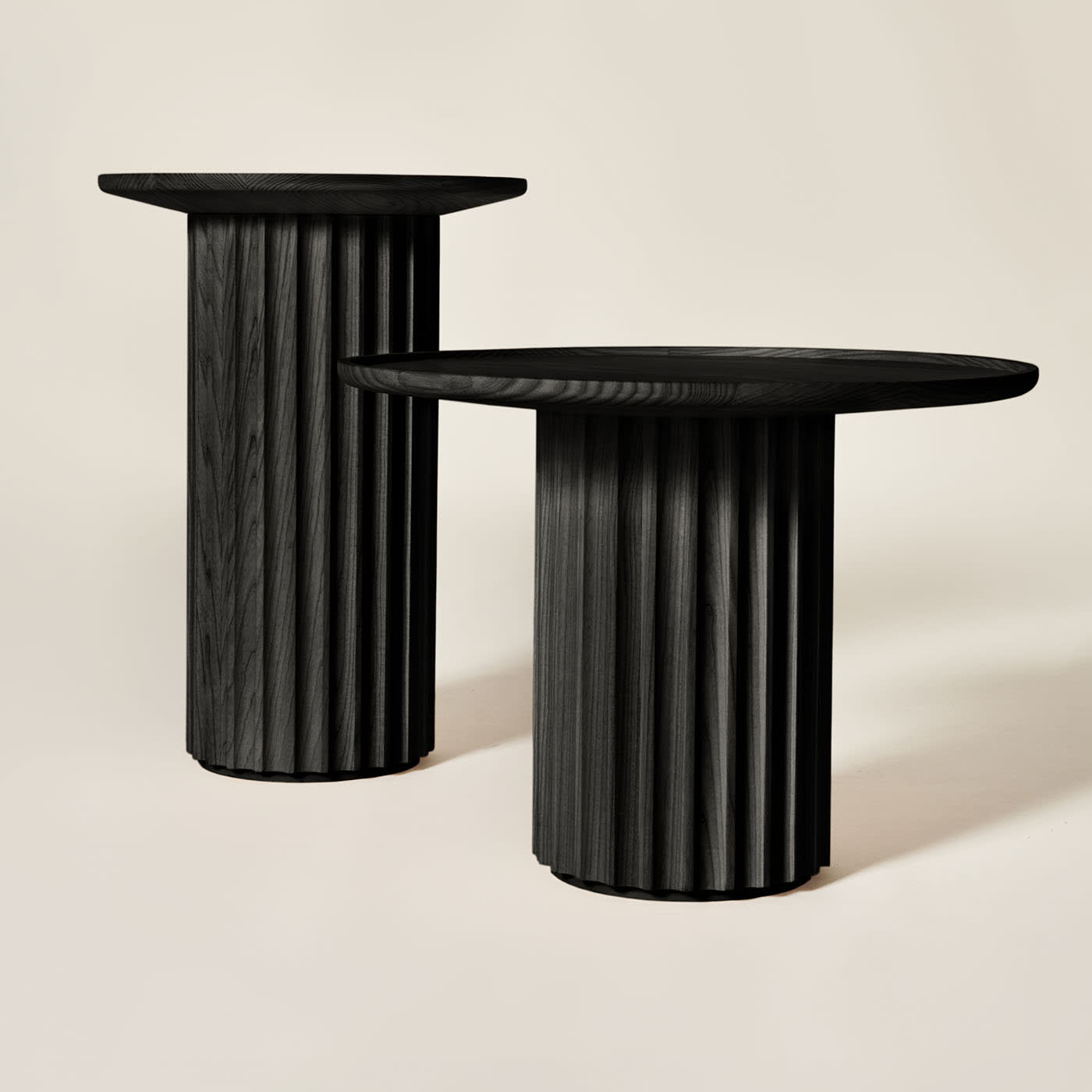Czarny stolik kawowy Capitello | Wymiary: Ø 40 cm