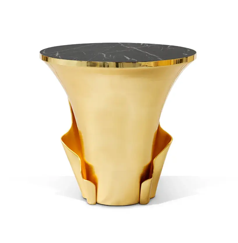 Stolik boczny Solstice ze złotym liściem