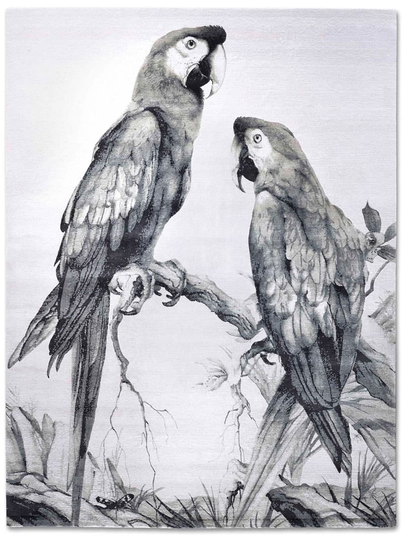 Dywan Two Parrots B&W on White