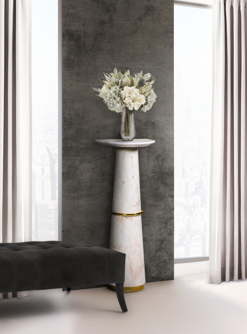 Stół na kolumnie marmurowy