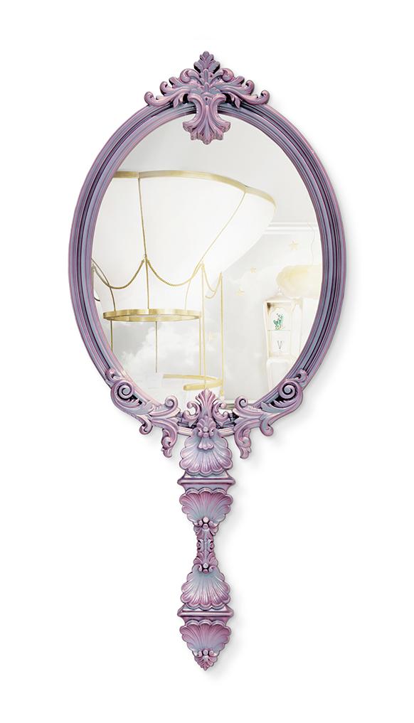 Różowe lustro ścienne Mystic Chameleon