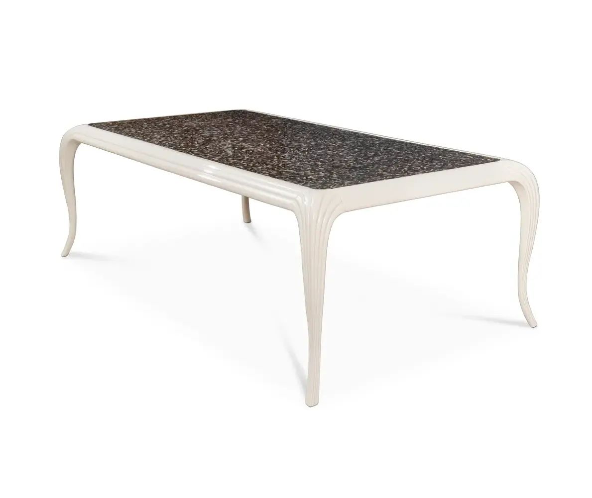 Stół jadalniany Mistral z egzotycznym blatem z piór