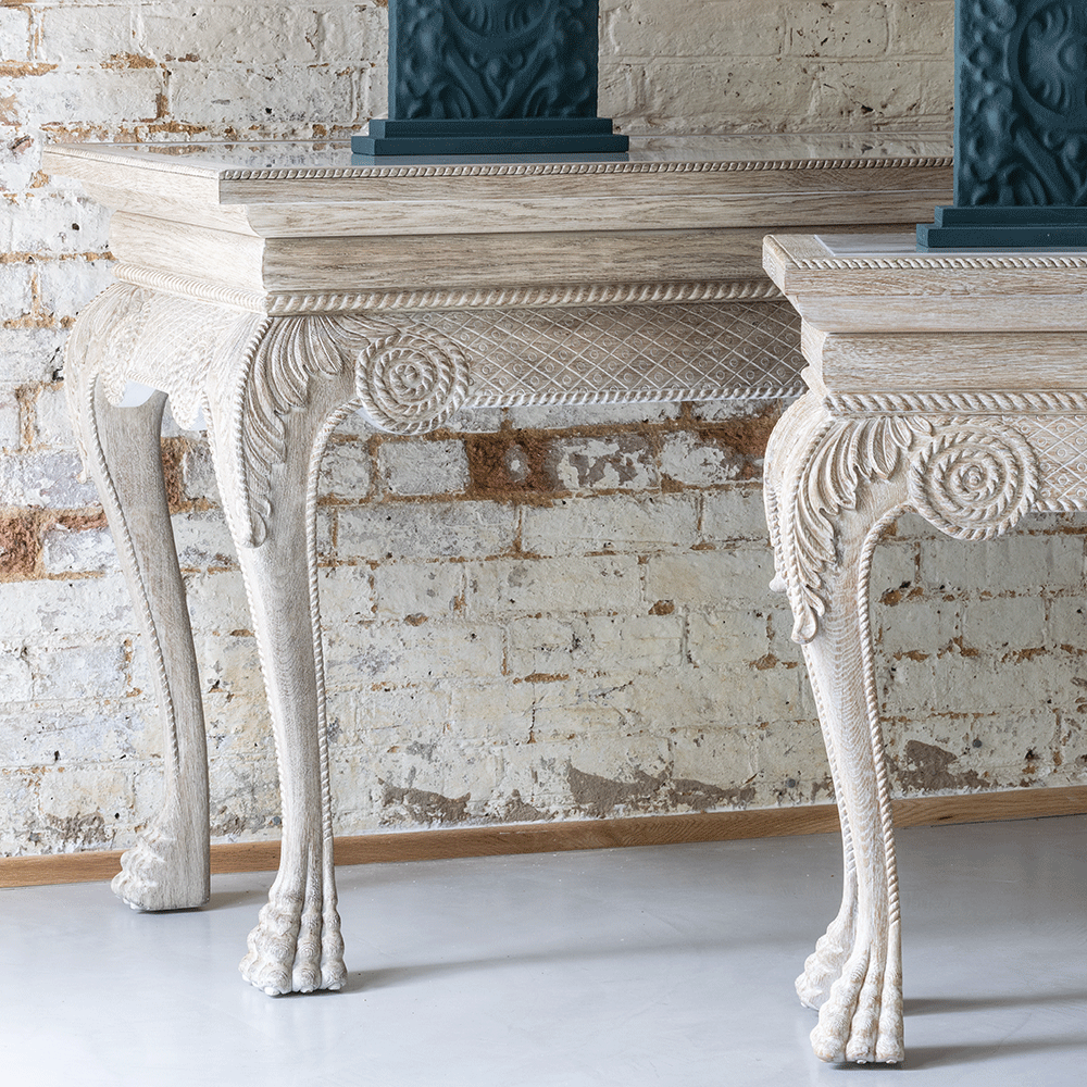 Mini konsola York Venetian White Oak