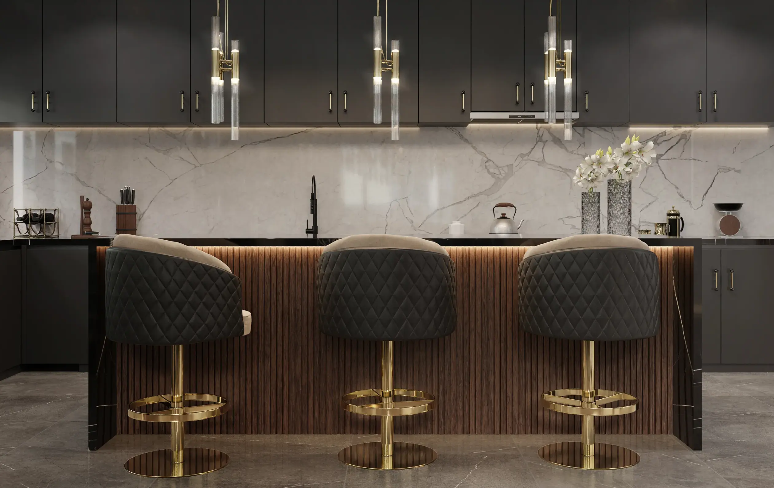 Obrotowy stołek barowy Luxe - 4