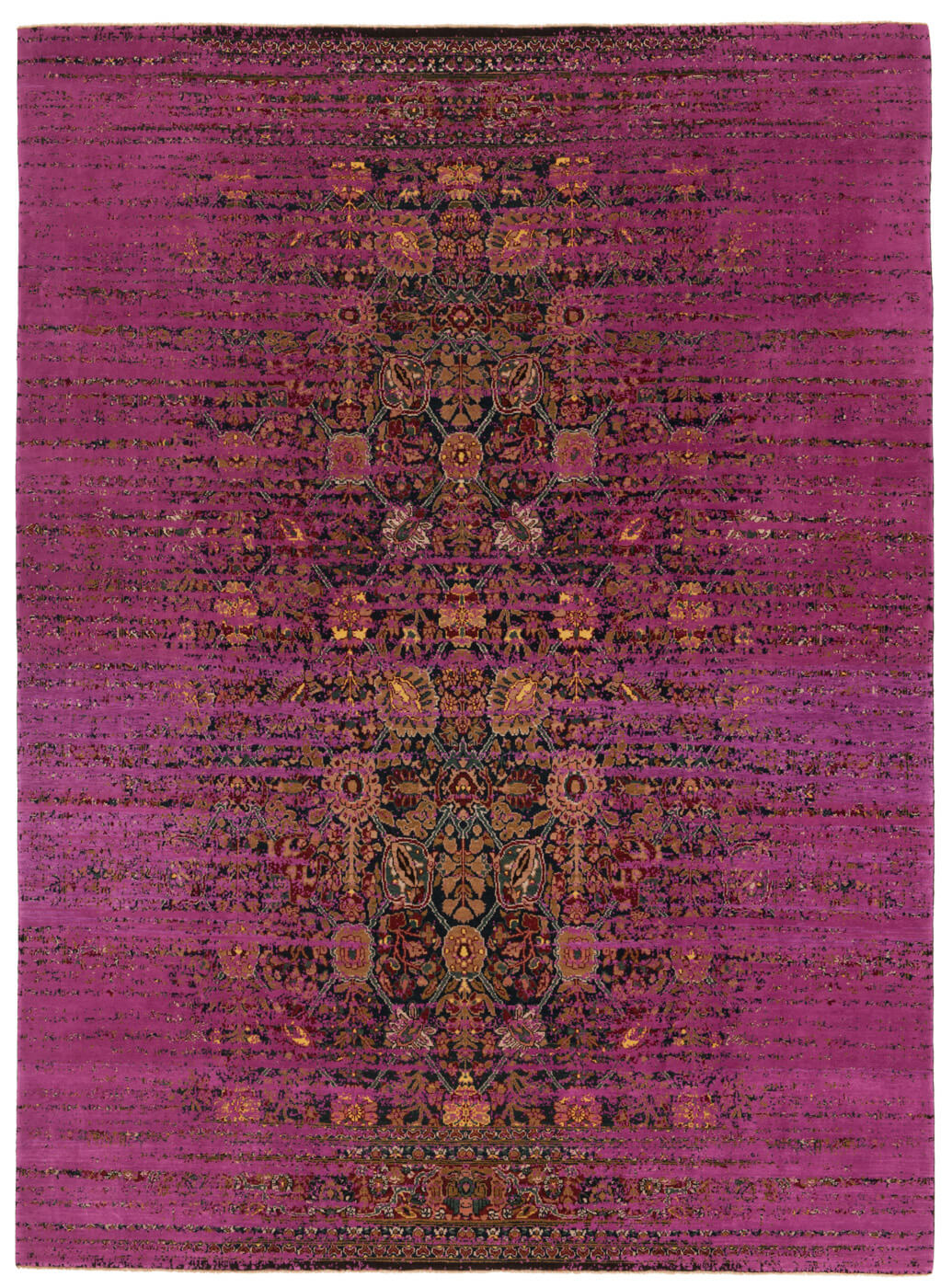 Dywan Tabriz Canal Stomped Navyblue Neonpink Cotton