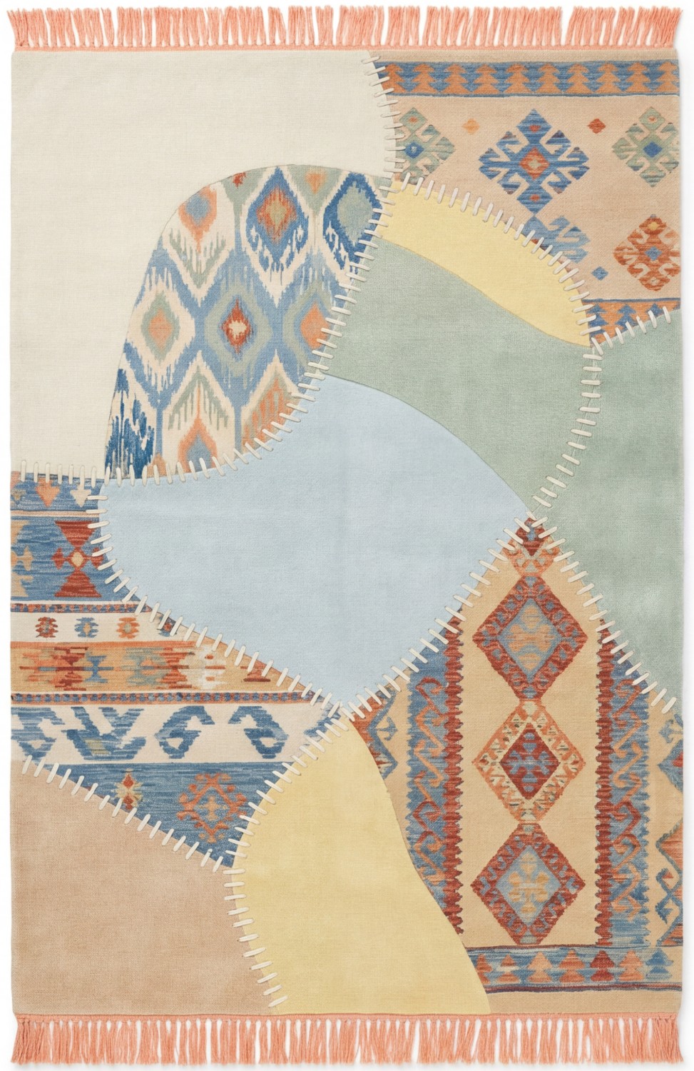 Dywan Patchwork Grid Blue