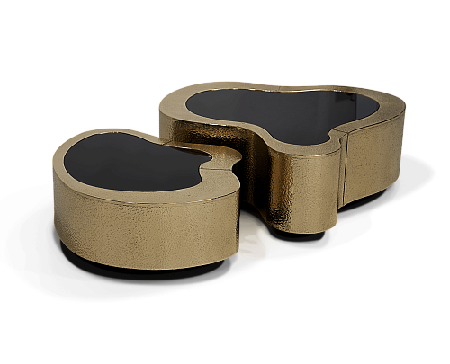 Zestaw stolików Crest z młotkowaną patyną