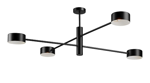 Matowa czarna liniowa lampa sufitowa