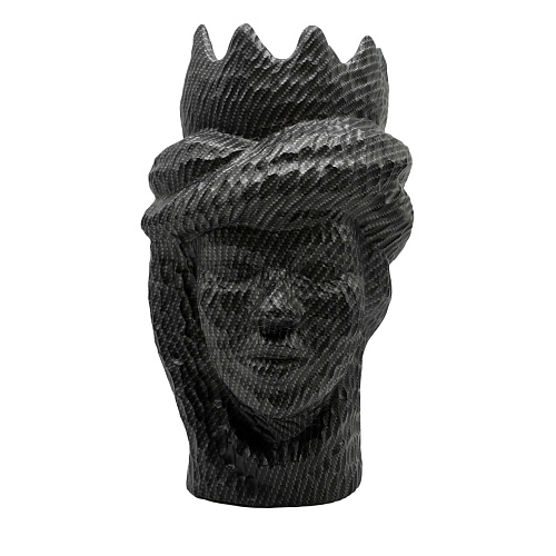 Szara rzeźba Głowa Maura