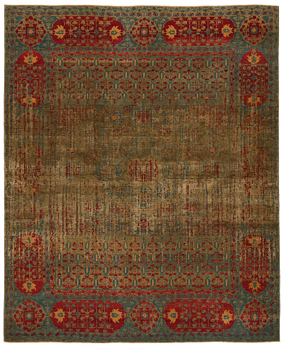 Dywan Mamluk Kensington Double Vendetta Blue Mehndi Silk