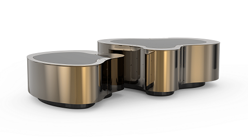 Zestaw stolików Crest z polerowaną patyną