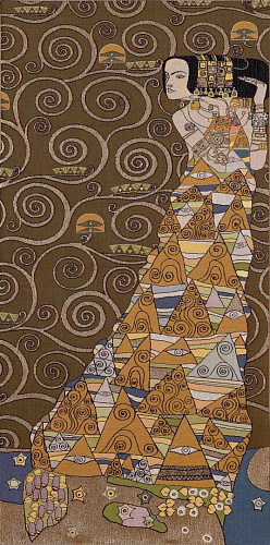 Gobelin Lady (prawa) z Klimta brązowa