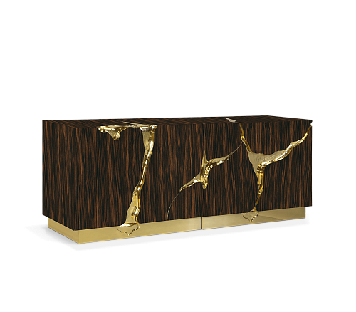 Brązowo-złoty kredens Opulent