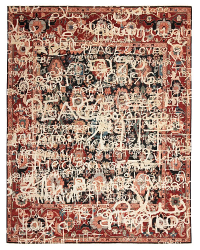 Dywan Bidjar Waterloo Peace Black White Silk