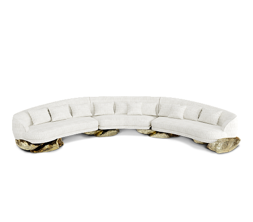Zakładana biała sofa Angora