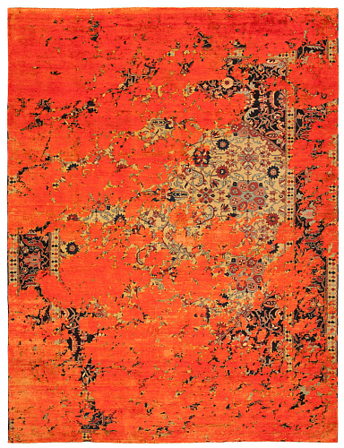 Dywan Serapi Queensbury Aerial Yellow Neonorange Silk