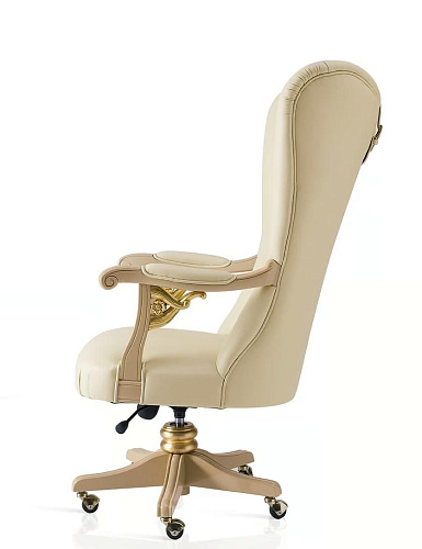 Obrotowy skórzany fotel Harmony