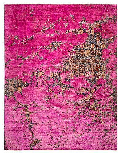 Dywan Tabriz Canal Aerial Navyblue Neonpink Silk