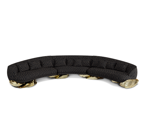 Zakładana czarna sofa Angora