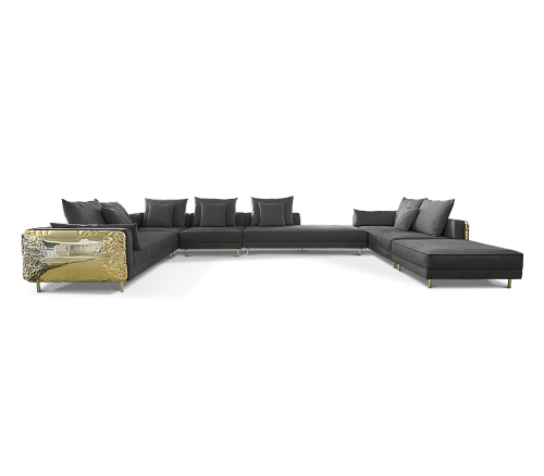 Czarna modułowa sofa Imperia