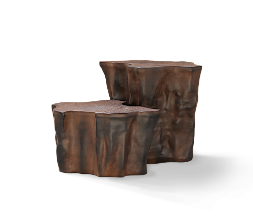 Ciemnobrązowy ceramiczny stolik boczny Horizon