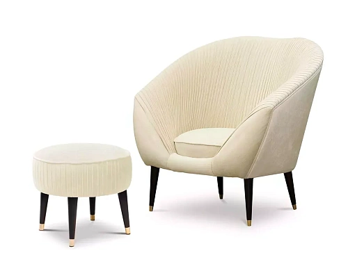 Zestaw krzesła i podnóżka Hana