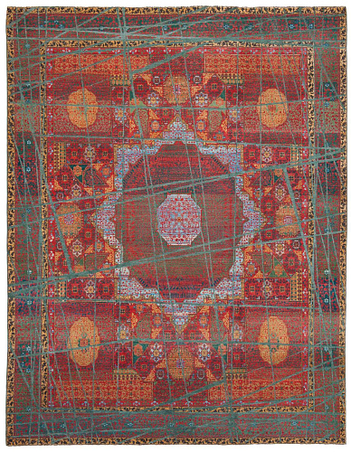 Dywan Mamluk Columbus Wrapped Red Grey Linnen