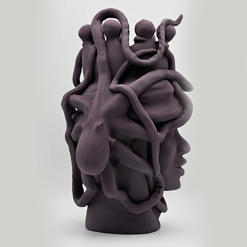 Ręcznie wykonana brązowa rzeźba Głowa Maura