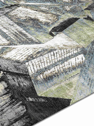 Dywan Brutalism GreenRust on Light Grey