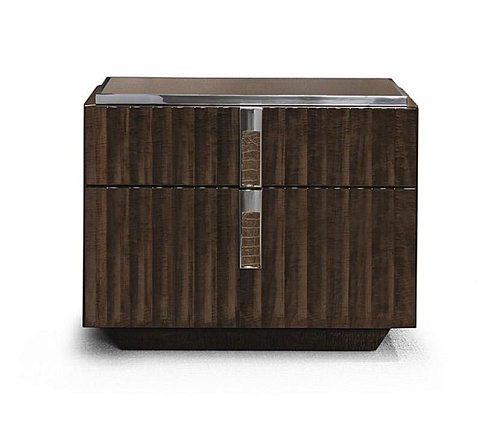 Szafka nocna Premium z wstawkami ze skóry