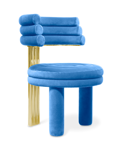 Niebieskie krzesło jadalniane Kerr