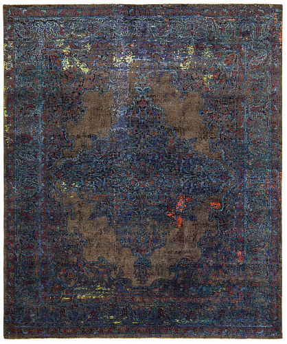 Dywan Tabriz Fashion Artwork 8 Brown Blue Silk