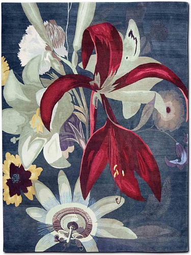 Dywan Red Flower Original on Anthracite