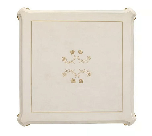 Włoski stolik boczny w kolorze kości słoniowej i złota