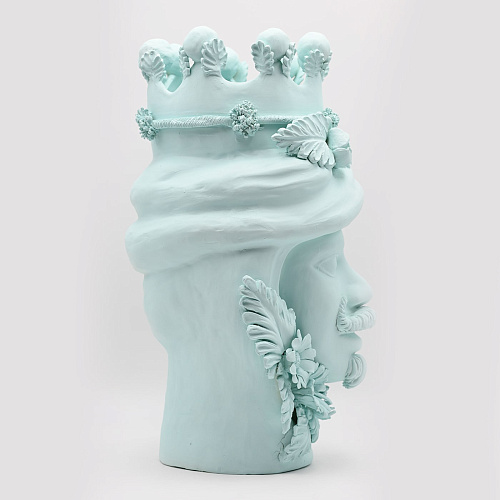 Błękitna rzeźba Głowa Maura