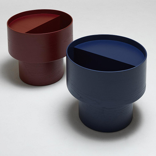 Niebieski okrągły stolik boczny Vinnie