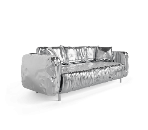 Srebrna sofa Imperia Luxe